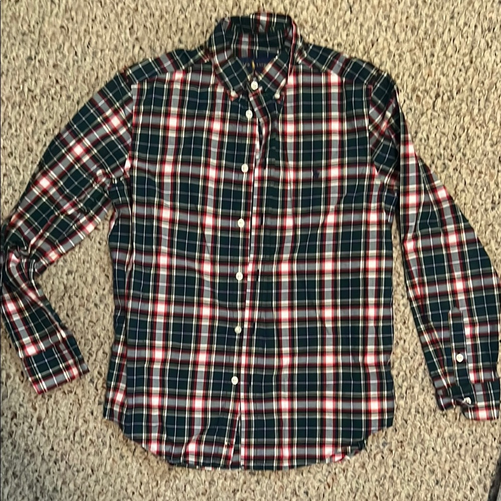 Boys long sleeve plaid shirt